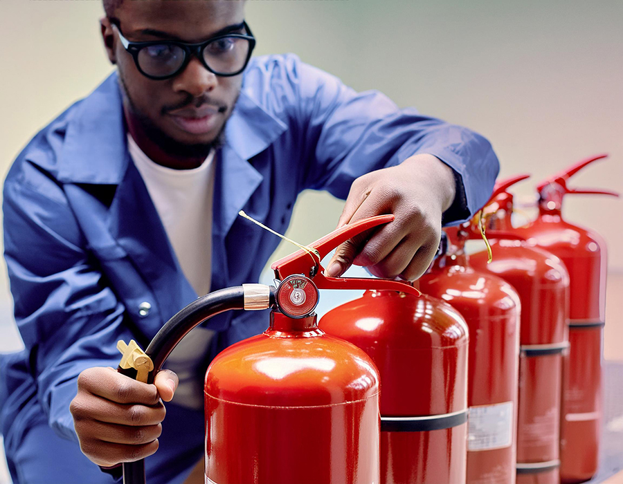 Fire extinguisher servicing